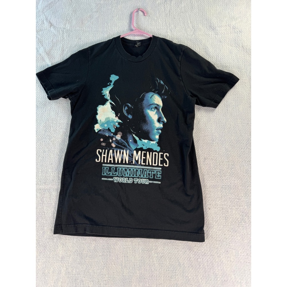 Shawn Mendes Illuminate World Tour 2017 Concert Graphic T-Shirt Black Small